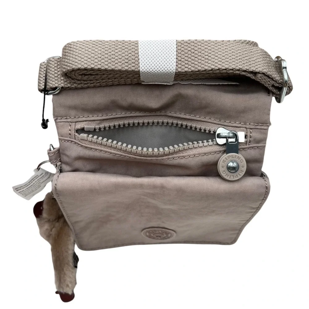 Kipling Eldorado Women's Small Nylon Crossbody Bag Tan Beige Water Resistant